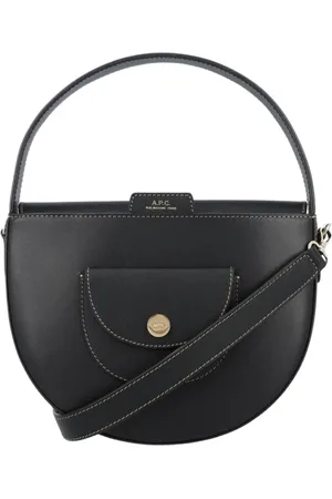 A.P.C. Tassen, Dames, Zwart, ONE Size, Leer, Zwarte Leren Schoudertas