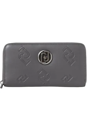 Liu Jo Accessoires, Dames, Grijs, ONE Size, Leer, Portemonnee met ritssluiting en reliëflogo