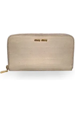 Miu Miu Pre-owned, Dames, , ONE Size, Tweedehands leren portemonnees