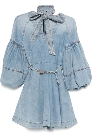 ZIMMERMANN Kleedjes, Dames, Blauw, S, Katoen, Stijlvolle Celeste Jurk voor Vrouwen