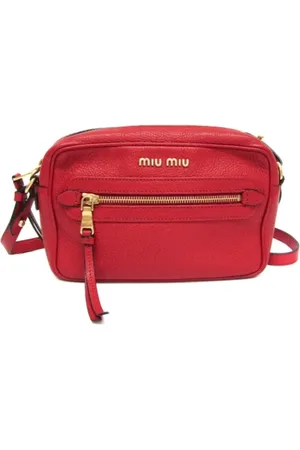 Miu Miu Pre-owned, Dames, Rood, ONE Size, Tweedehands leren handtassen