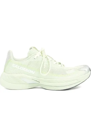 Maison Margiela Schoenen, Dames, Groen, 40 EU, Pastelgroene Chunky Sneakers met Handtekening Motief