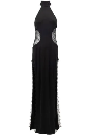 Retrofete Kleedjes, Dames, Zwart, M, Zwarte Viscose Feestjurk