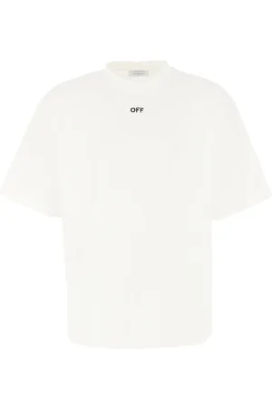 OFF-WHITE Tops, Heren, Wit, M, Katoen, Casual Katoenen T-shirt in wit