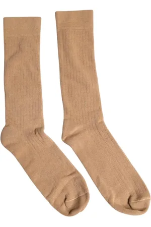 Dolce & Gabbana Ondergoed, Heren, Bruin, L, Katoen, Logo Katoenen Mid-Calf Sokken Bruin