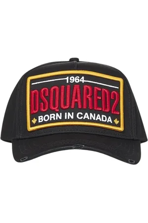 Dsquared2 Accessoires, Heren, Zwart, ONE Size, Katoen, Verweerde Baseballpet Zwart Stijlvolle Hoed