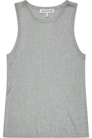 Munthe Tops, Dames, Grijs, M, Polyester, Elegant Glimmer Tank Top