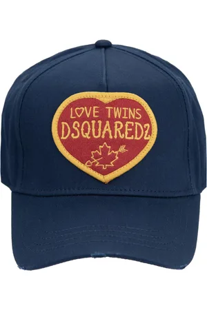 Dsquared2 Accessoires, unisex, Blauw, ONE Size, Katoen, Geborduurde Baseball Cap met Gesp