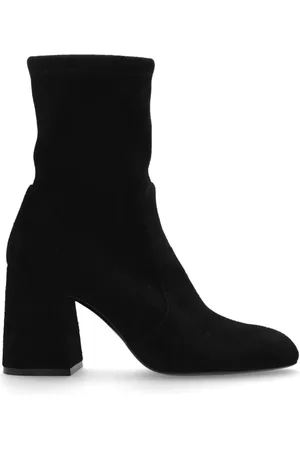 Stuart Weitzman Schoenen, Dames, Zwart, 39 EU, Leer, Gehakte enkellaarsjes Yuliana