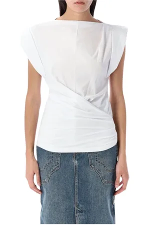 Isabel Marant Tops, Dames, Wit, M, Katoen, Ivory Boat Neck Top