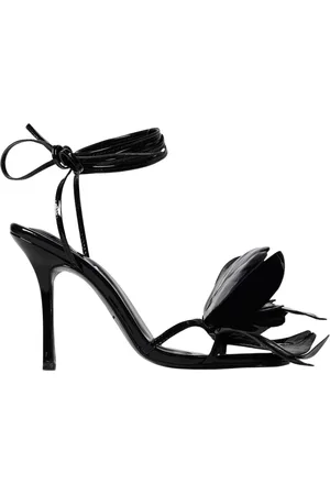 Alexander Wang Schoenen, Dames, Zwart, 37 EU, Zwarte Lakleren Hoge Hakken Sandalen