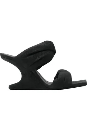 Rick Owens Schoenen, Dames, Zwart, 39 EU, Suède, Zwarte Knotted Platform Wedges