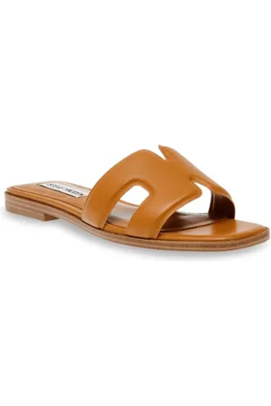 Steve Madden Schoenen, Dames, Bruin, 38 EU, Leer, Tijdloze Zwarte Leren Sandalen