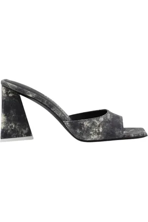 The Attico Schoenen, Dames, Zwart, 39 EU, Zwarte Blokhak Sandalen