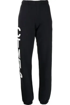 Heron Preston Broeken, Dames, Zwart, S, Katoen, Zwarte Logo Joggers Trainingsbroeken Katoen Portugal