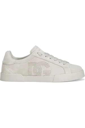 Dolce & Gabbana Schoenen, Heren, Grijs, 43 EU, Grijze Sneakers met Platte Zool