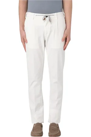 ELEVENTY Broeken, Heren, Wit, W33, Trekkoord Taille Casual Broek