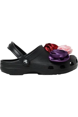 Crocs Schoenen, Dames, Zwart, 34 EU, Bloemen Jibbitz Klomp Schoenen