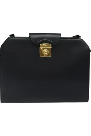 Salvatore Ferragamo Pre-owned, Dames, Zwart, ONE Size, Leer, Tweedehands leren schoudertassen