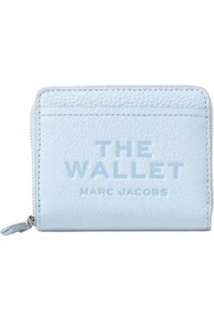 Marc Jacobs Accessoires, Dames, Blauw, ONE Size, Leer, Zwarte Zip Around Portemonnee Compact