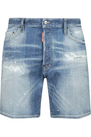 Dsquared2 Korte broeken, Heren, Blauw, XL, Denim, Denim Bermuda Shorts met Urban Stijl