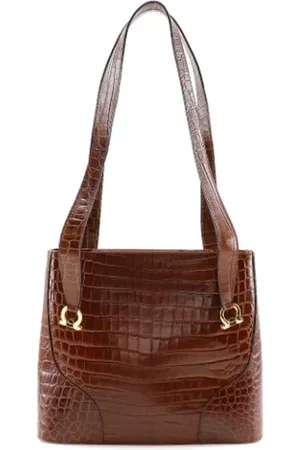 Salvatore Ferragamo Pre-owned, Dames, Bruin, ONE Size, Leer, Tweedehands leren schoudertassen