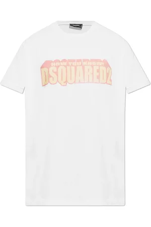Dsquared2 Tops, Heren, Wit, M, Katoen, T-shirt met logo