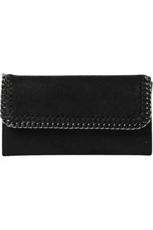 Stella McCartney Accessoires, Dames, Zwart, ONE Size, Leer, Zwarte Ketting Trim Portemonnee Vrouw