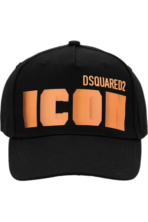 Dsquared2 Accessoires, unisex, Zwart, ONE Size, Katoen, Icon Baseballpet met gespsluiting