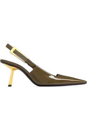 Saint Laurent Schoenen, Dames, Groen, 38 1/2 EU, Elegante Zwarte Leren Pumps