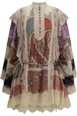ZIMMERMANN Kleedjes, Dames, Veelkleurig, S, Rhiannon Korte Jurk