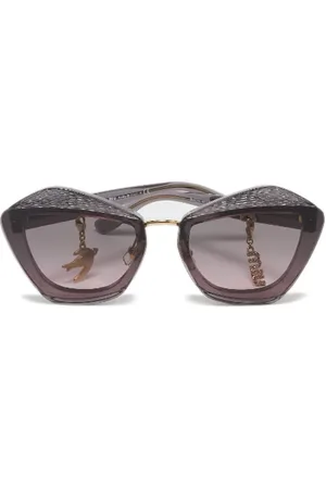 Miu Miu Pre-owned, Dames, Paars, ONE Size, Pre-owned Acetate sunglasses