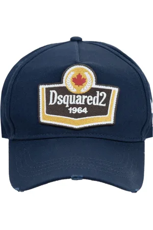 Dsquared2 Accessoires, unisex, Blauw, ONE Size, Katoen, Baseballpet met Geborduurde Badge