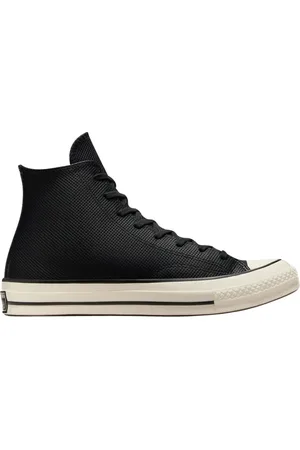 Converse Schoenen, Heren, Zwart, 44 1/2 EU, Leer, Vintage Chuck 70 Hi Leren Sneakers