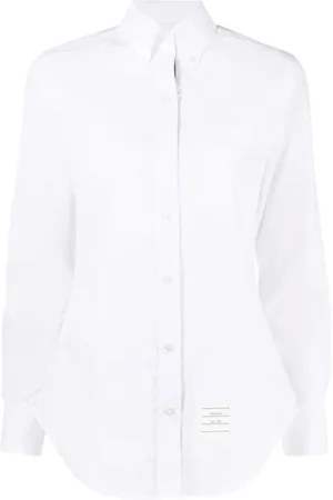 Thom Browne Blouses & Shirts, Dames, Wit, M, Katoen, Premium Katoenen Overhemd