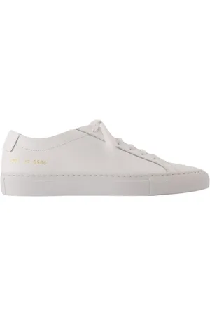 COMMON PROJECTS Schoenen, Dames, Wit, 40 EU, Katoen, Witte Leren Lage Sneakers