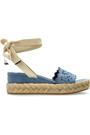 Jimmy Choo Schoenen, Dames, Blauw, 41 EU, Leer, Wig sandalen Arlee