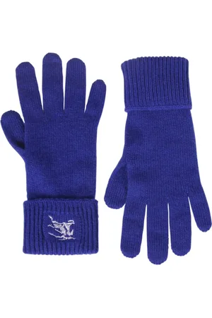 Burberry Accessoires, Dames, Blauw, S/M, Cashmere Handschoenen