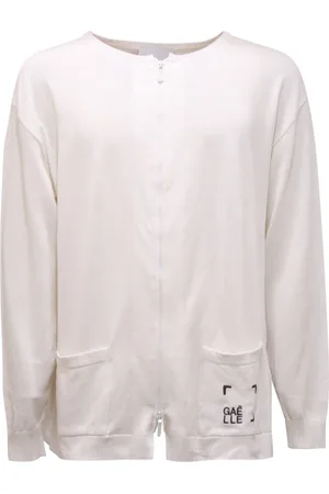 GAËLLE Truien, Heren, Wit, 2Xl, Katoen, Katoenen Cardigan met rits