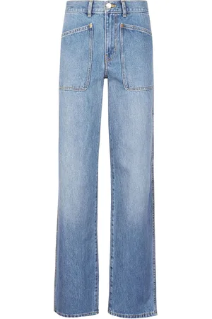 Tory Burch Jeans, Dames, Blauw, W26, Katoen, Wijde Jeans