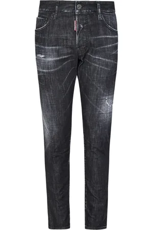 Dsquared2 Jeans, Heren, Zwart, XL, Katoen, Zwarte Slim Fit Skater Jeans
