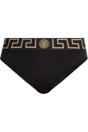 VERSACE Ondergoed, Dames, Zwart, L, Katoen, Katoenen slips