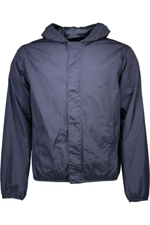 GANT Jassen, Heren, Blauw, M, Blauwe Sportieve Jas met Capuchon en Zakken