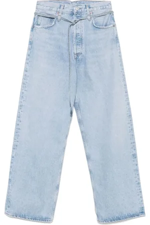AGOLDE Jeans, Dames, Blauw, W24, Blauwe Cerulean Jeans met Riemlussen