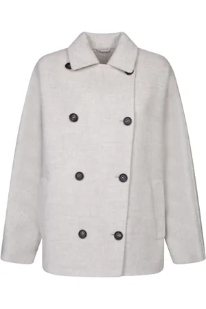 Brunello Cucinelli Jassen, Dames, Grijs, S, Wol, Luxe Grijze Jas Aw 24