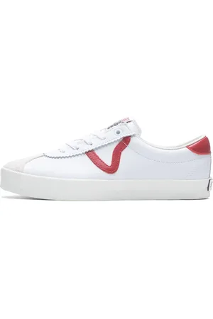Vans Schoenen, Heren, Wit, 41 EU, Suède, Laag 73 Wit Rood Sneakers