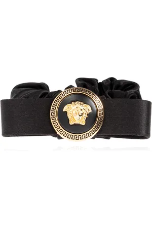 VERSACE Accessoires, Dames, Zwart, ONE Size, Zijden haar scrunchie