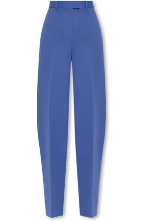 The Attico Broeken, Dames, Blauw, 2Xs, Wol, Jagger wol plooi-voor broek