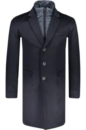 HERNO Mantels, Heren, Zwart, XS, Kasjmier, Blauwe Kasjmierjas met Binnenste Dons