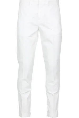 FAY Broeken, Heren, Wit, W33, Katoen, Slim-fit Capri Broek